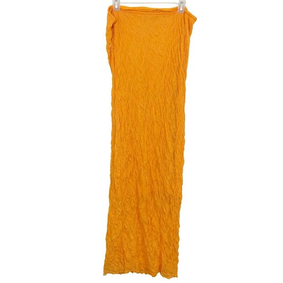 by Anthropologie Strapless Textured Knit Slip Midi Dress Orange - Size XL - Picture 2 of 6